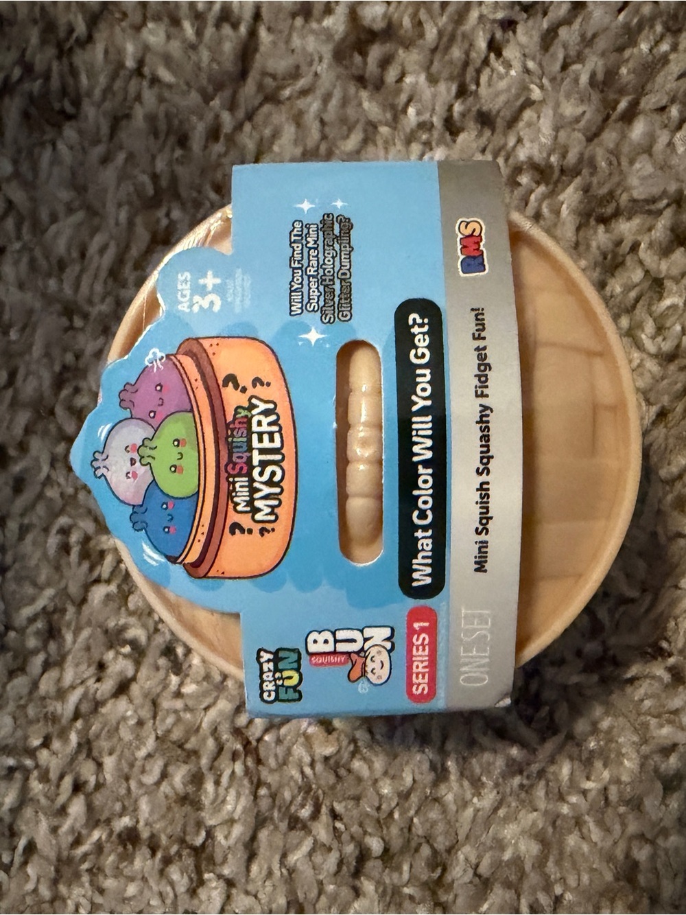 New RMS Mini Dumpling Squish Fidget Mystery Toy - Beige